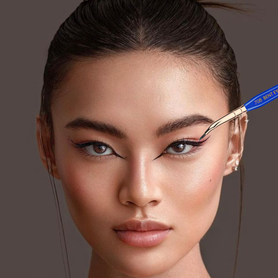 Cọ Kẻ Eyeliner Chuyên Nghiệp Đầu Gấp Bdellium Tools Golden Triangle B708 Bent Eyeliner